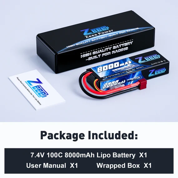 Zeee 2S 8000mAh 7,4V 100C Hardcase Dean Lipo Akku