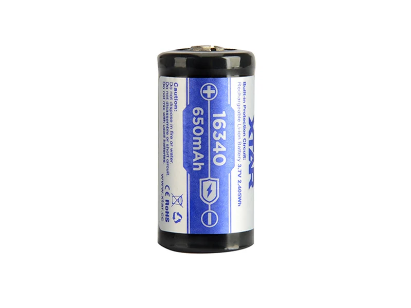Xtar 16340 (LIR123A) - 650mAh 3,6V - 3,7V Li-Ion-Akku geschützt