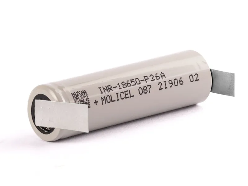 Molicel INR18650-P26A 3,7V 2600mAh 35A Li-Ionen Akku Lötfahne U