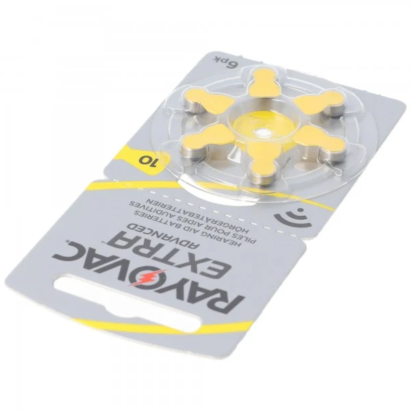Rayovac Hörgerätebatterie H10MF Nr. 10 PR70 Extra Advanced, 105mAh 6 Stück im Blister