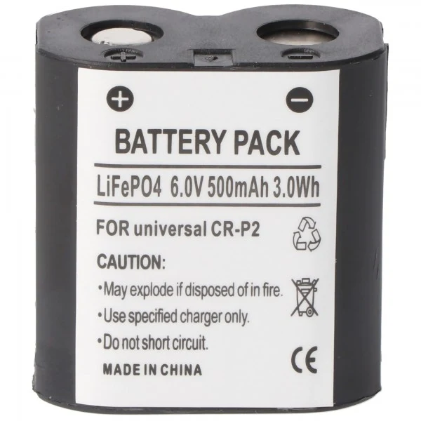 AccuCell Akku CR-P2 der aufladbare LiFePo4 Akku CRP2 CR-P2 Batterie wiederaufladbar 6 Volt