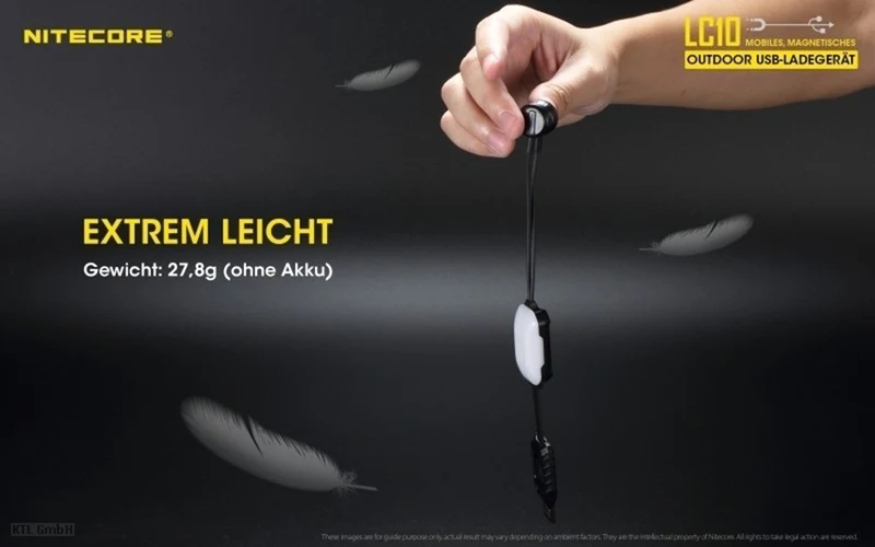 Nitecore LC10 kompaktes Reise-Ladegerät für Zylindrische Li-Ionen Akkus