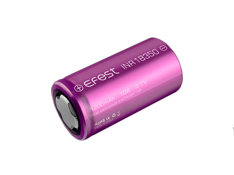 Efest IMR18350 - 1200mAh 3,6V - 3,7V Li-Ion-Akku max. 10A (15A) (Pluspol flach)