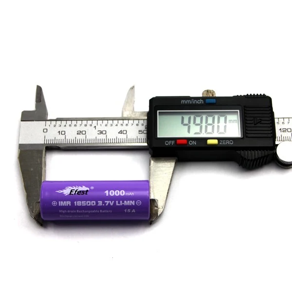 Efest Purple IMR18500 - 1000mAh 3,7V (Pluspol flach, ungeschützt)