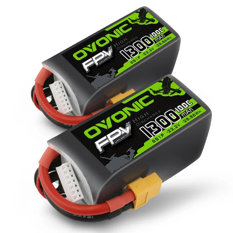 Ovonic FPV 6S 1300mAh 22,2V 100C XT60 LiPo Akku (2 Stück)