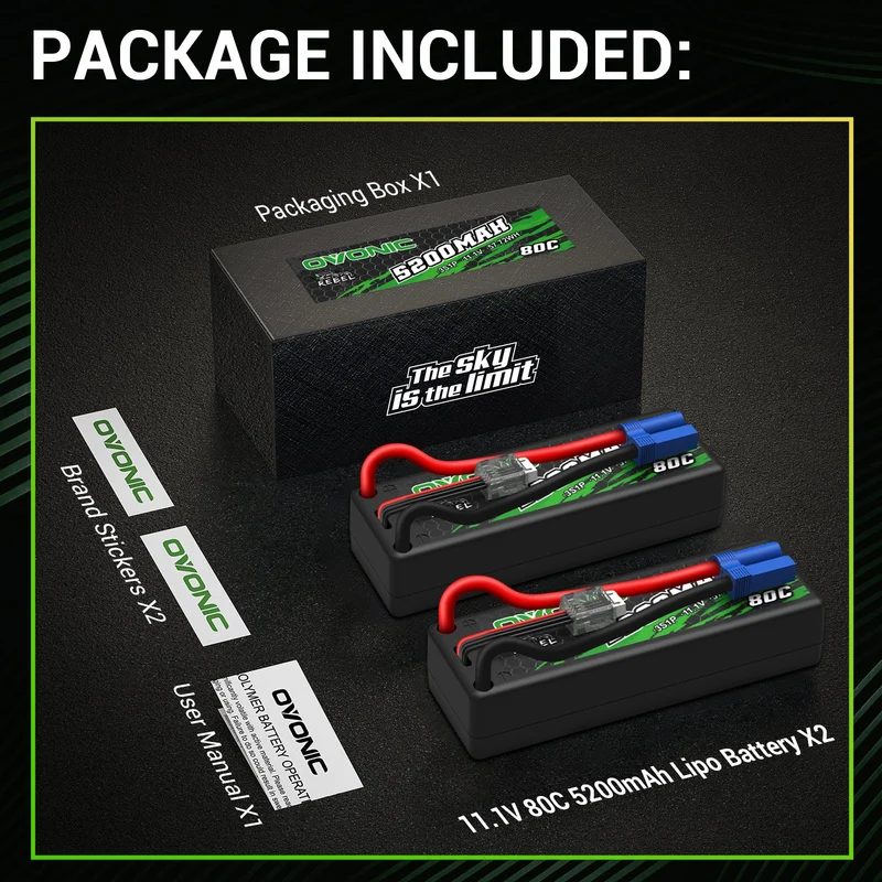 Ovonic Rebel 3S 5200mAh 11,1V 80C Hardcase EC5 Lipo Akku