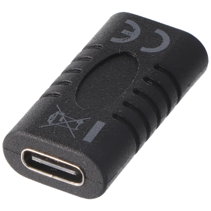 AccuCell Adapter USB-C™ auf USB-C™ zum einfachen Verbinden von zwei USB-C™-Kabeln, schwarz
