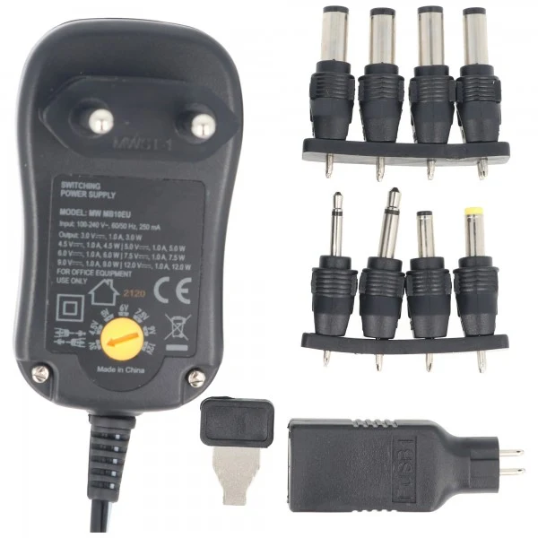 Goobay Universal Stabilisiertes Schaltnetzteil Eco-Friendly mit 1000mA