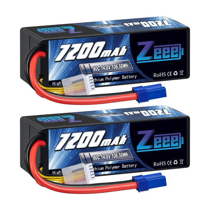 Zeee 4S Lipo Akku 7200mAh 14,8V 80C EC5 Hardcase (2 Stück)