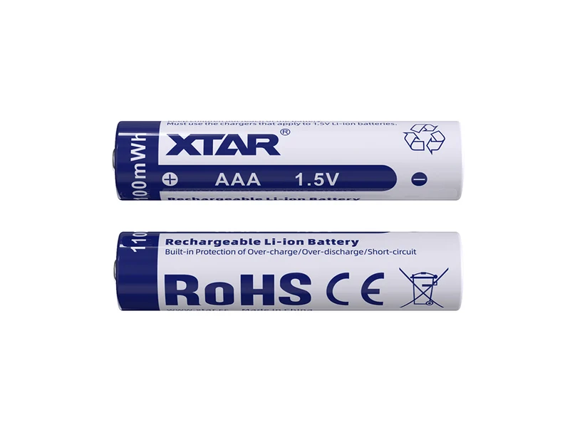 XTAR AAA 1,5V 1100mWh (ca. 700mAh) LI-Ion Akku mit Aufbewahrungsbox (4 Stück)