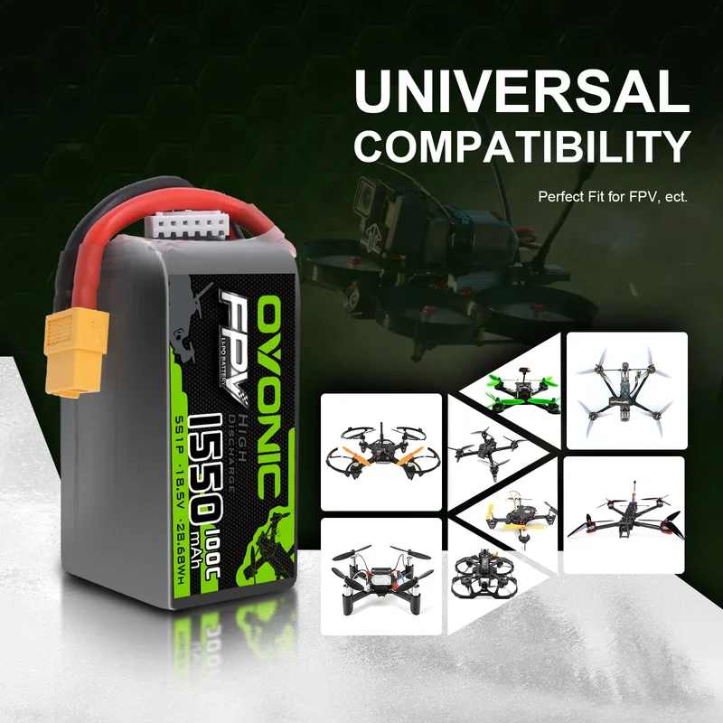 Ovonic FPV 5S 1550mAh 18,5V 100C XT60 LiPo Akku