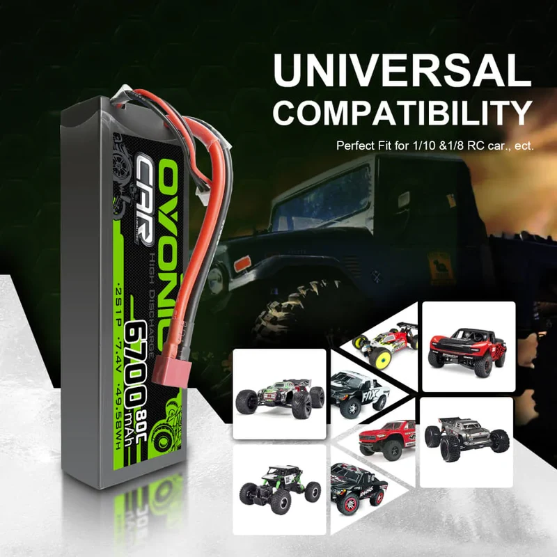 Ovonic Car 2S 6700mAh 7,4V 80C Hardcase LiPo Akku (2 Stück)