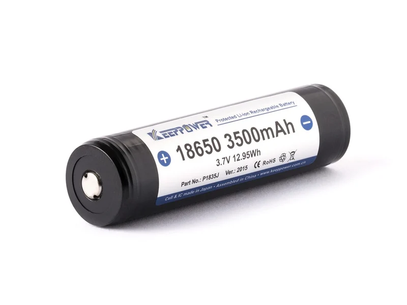 Keeppower 18650 - 3500mAh 3,6V - 3,7V Li-Ion-Akku geschützt (Pluspol erhöht) NCR18650GA