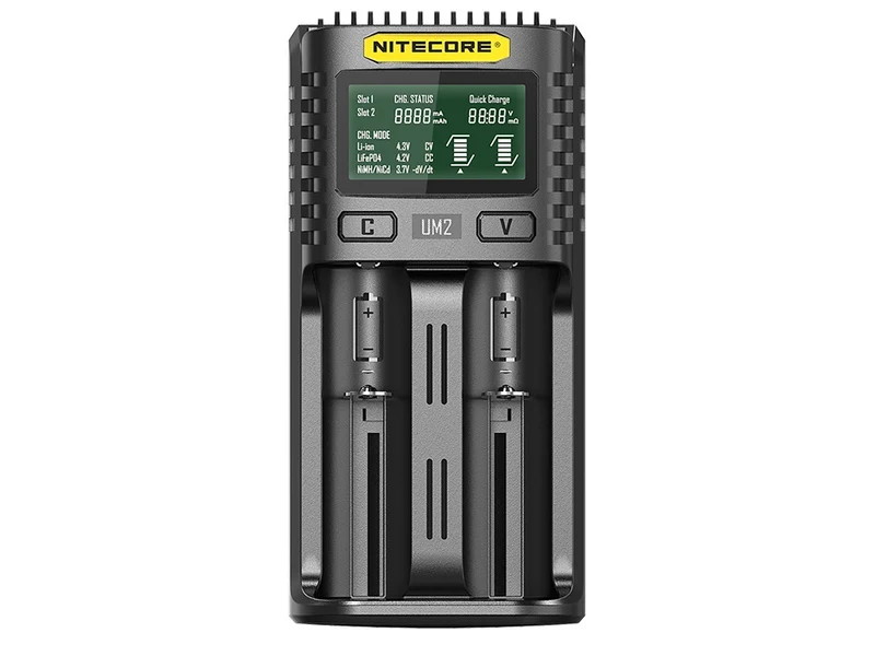 Nitecore UM2 - intelligentes 2 - Schacht USB Ladegerät für Li-Ion, LiFePo4, Ni-MH, Ni-CD Akkus