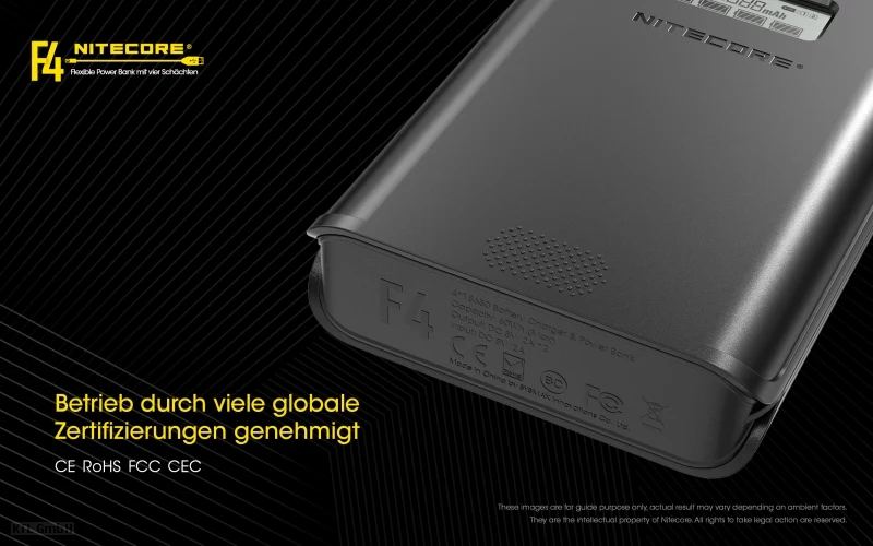 Nitecore F4 FlexBank Powerbank-Ladegerät für Li-Ionen-Akkus
