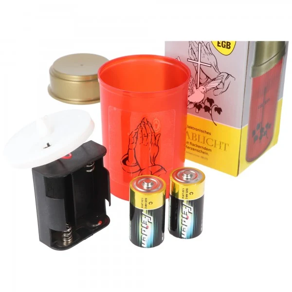 Grablicht LED 3,7V 3400mAh realistisch flackernder Kerzenschein