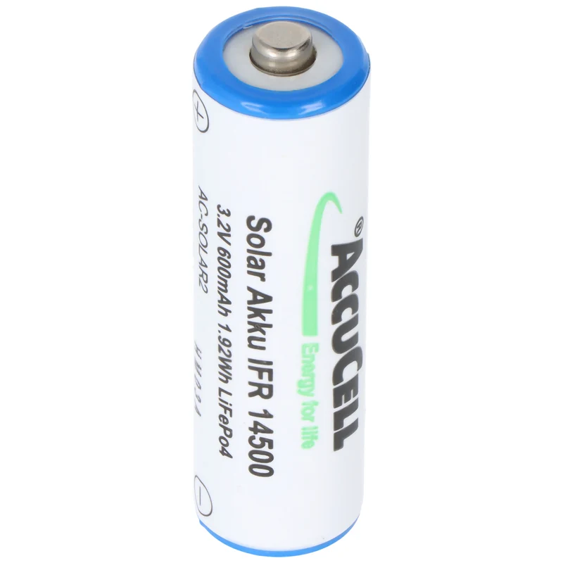 AccuCell 3,2V IFR 14500 AA 600mAh LiFePo4 ungeschützt