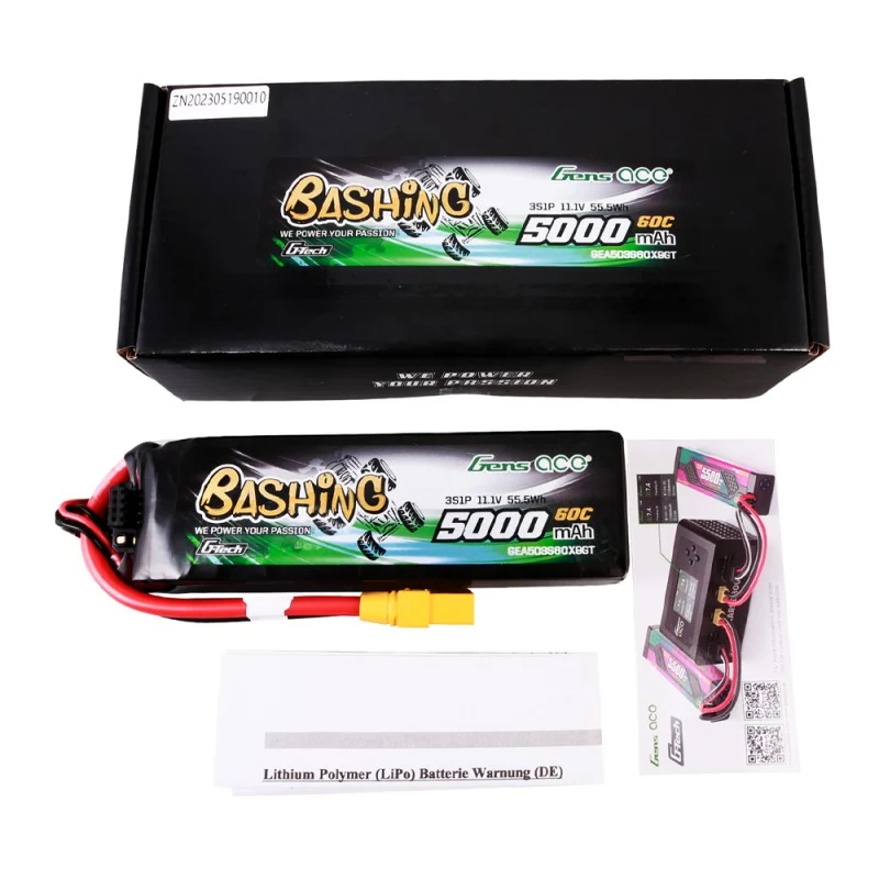 Gens Ace G-Tech 3S 5000mAh 11,1V 60C XT90 Plug Bashing-Serie