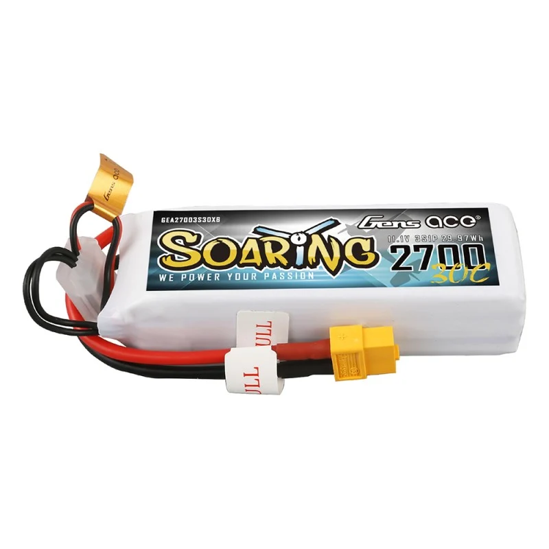 Gens Ace Soaring 2700mAh 11.1V 30C 3S1P LiPo-Akkupack mit XT60-Stecker