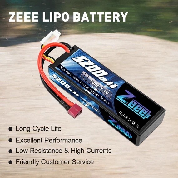 Zeee 2S 5200mAh 7,4V 100C Deans (2 Stück)