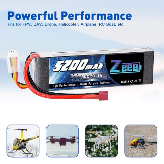 Zeee 3S 5200mAh 11,1V 50C Deans