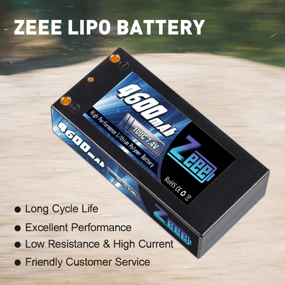 Zeee 2S 4600mAh 7,4V 100C Hardcase 4mm Bullet Deans Shorty Lipo Akku