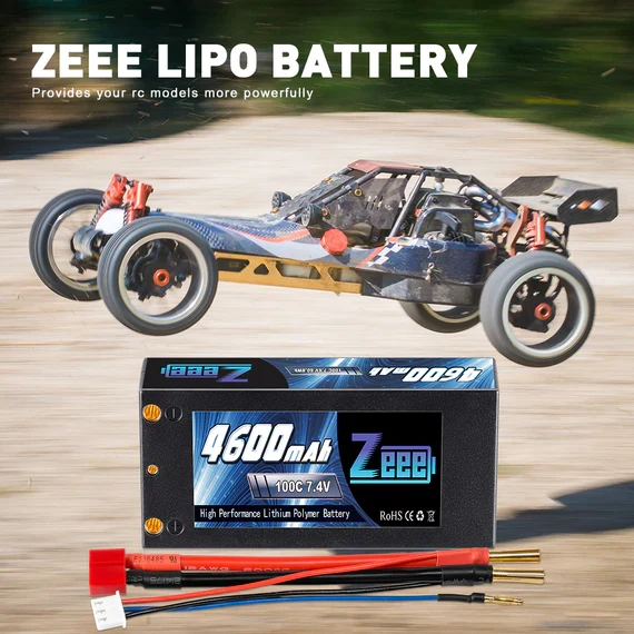 Zeee 2S 4600mAh 7,4V 100C Hardcase 4mm Bullet Deans Shorty Lipo Akku