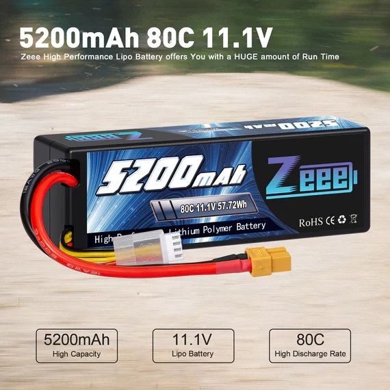 Zeee 3S 5200mAh 11,1V 80C XT60 Hardcase (2 Stück)