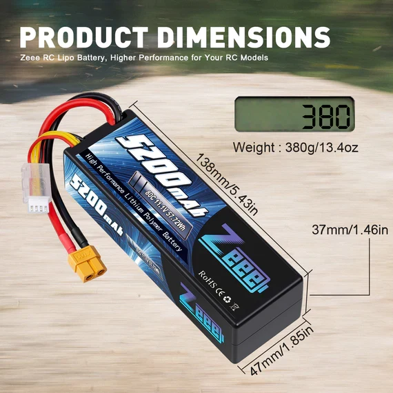 Zeee 3S 5200mAh 11,1V 80C XT60 Hardcase (2 Stück)