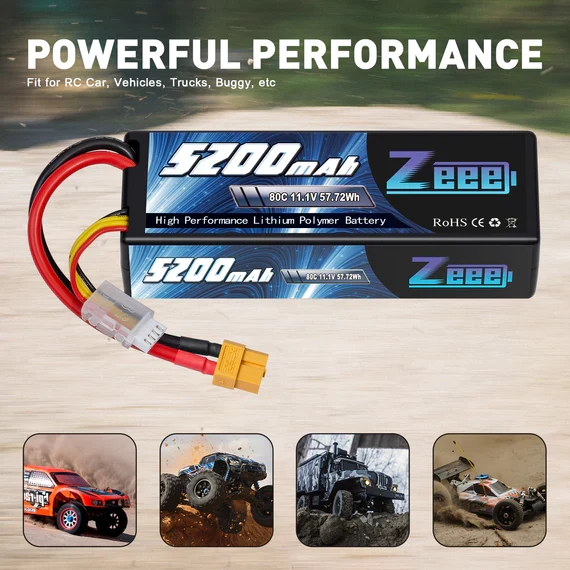 Zeee 3S 5200mAh 11,1V 80C XT60 Hardcase (2 Stück)