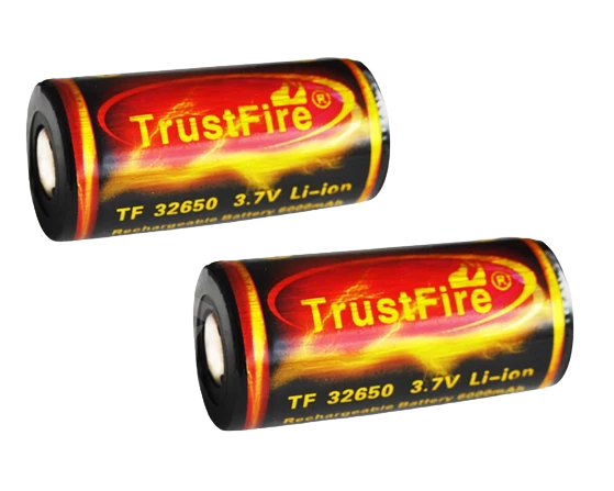 Trustfire 32650 6000mAh 3,6V - 3,7V geschützter Li-Ionen-Akku - 2 Stück