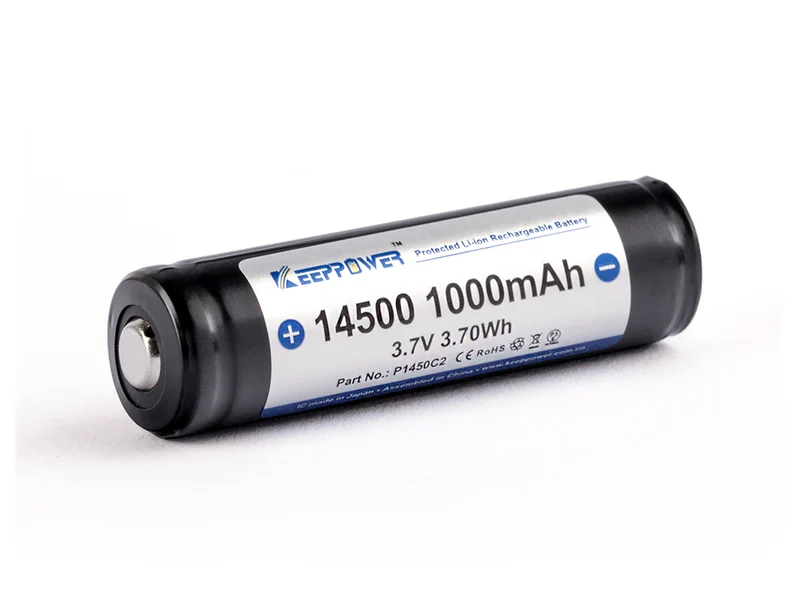 Keeppower 14500 - 1000 mAh, 3,6 - 3,7V Li-Ion-Akku PCB geschützt
