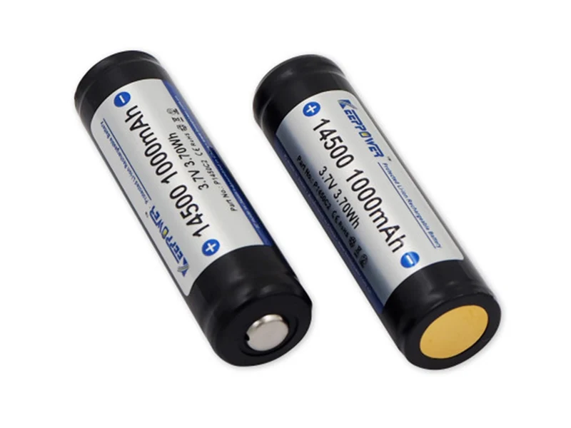Keeppower 14500 - 1000 mAh, 3,6 - 3,7V Li-Ion-Akku PCB geschützt