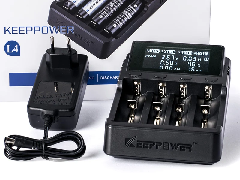 Keeppower L4 - Ladegerät für Li-Ion 3,6V - 3,7V und NIMH 1,5V Akkus