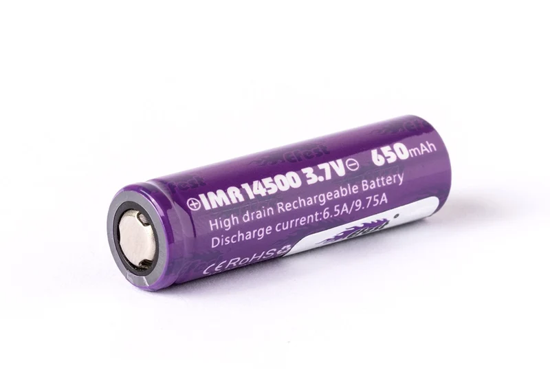 Efest IMR 14500 - 650mAh 3,6V - 3,7V Li-Ion-Akku (Pluspol flach)