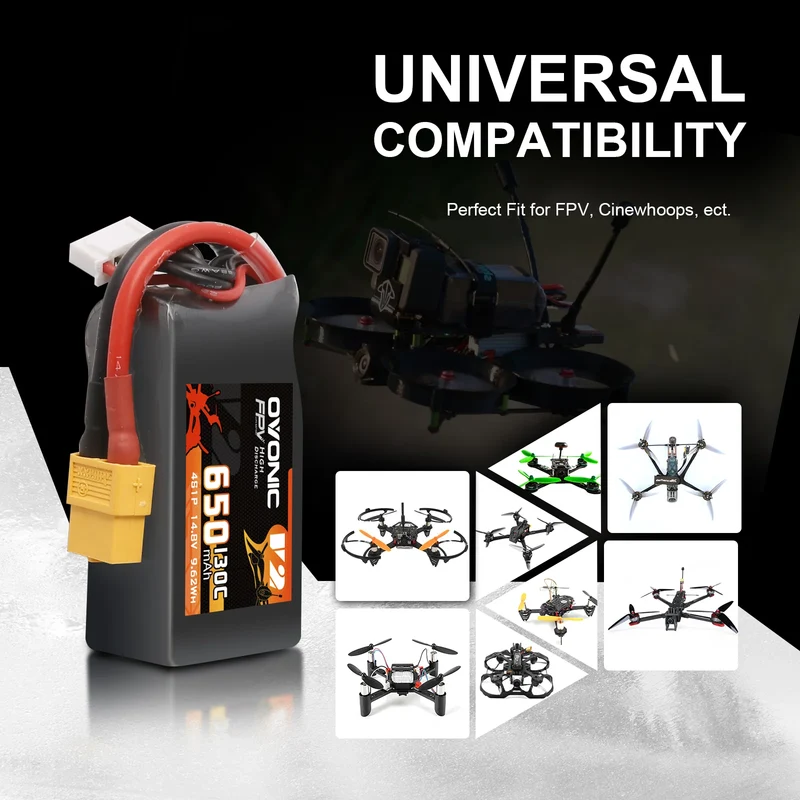 Ovonic 4S 650mAh 130C 14,8V XT60 LiPo Akku (4 St.)