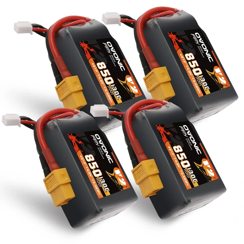 Ovonic 4S 850mAh 130C 14,8V XT60 Lipo Akku Pack (4 St.)