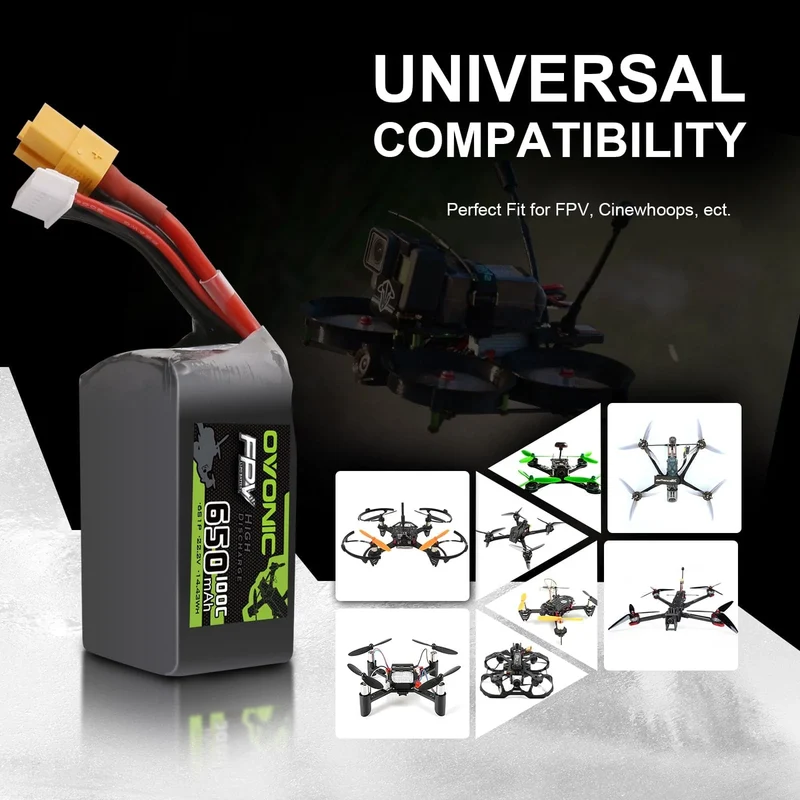 Ovonic 6S 650mAh 100C 22,2V XT30 LiPo Akku Pack (2 St.)