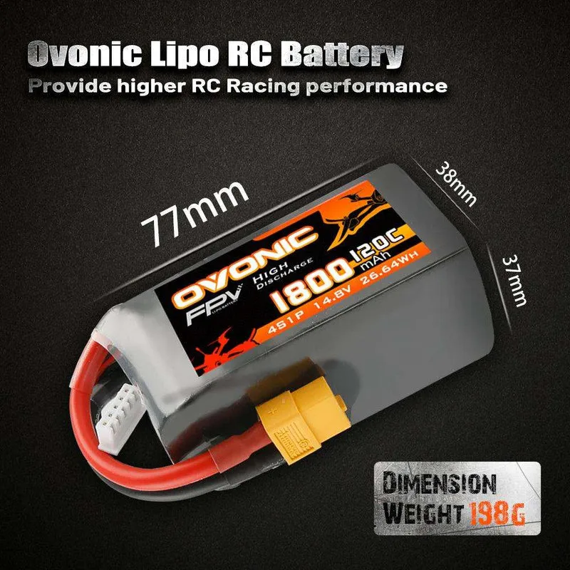 Ovonic 4S 1800mAh 120C 14,8V XT60 LiPo Akku (2 St.)