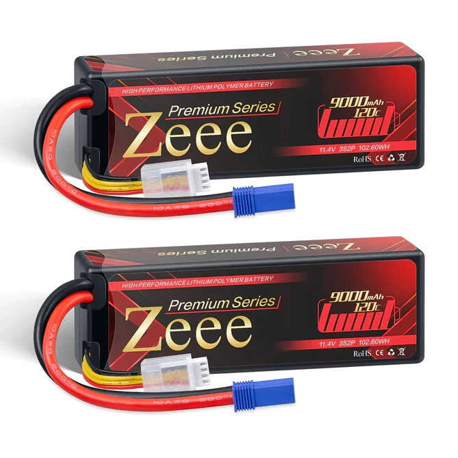 Zeee Premium Series 3S 9000mAh, 11,4V 120C Hardcase EC5 HV (2 Stück)