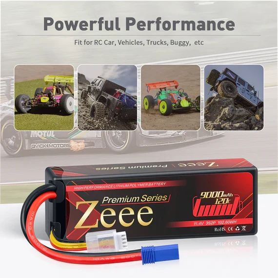 Zeee Premium Series 3S 9000mAh, 11,4V 120C Hardcase EC5 HV (2 Stück)