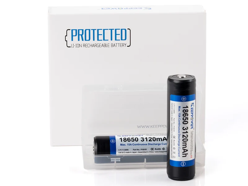 Keeppower R 18650 3120mAh 3,6V - 3,7V Li-Ion-Akku geschützt (Pluspol erhöht)