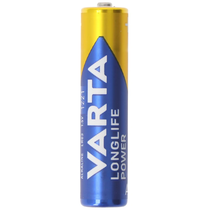 Varta Longlife Power (ehem. High Energy) Micro AAA 4903 Batterien 4er-Blisterkarte, Abmessungen 44,5x10,5mm
