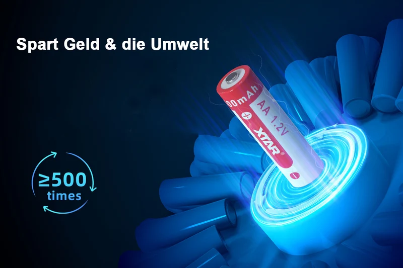 XTAR AA Mignon LR6 NIMH Akku 2500mAh 1,2V (Wiederaufladbar) (4 Stuck)