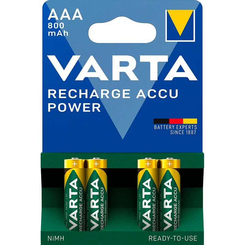 Varta 56703 AAA Ready2Use Micro Akku Ni-MH 1,2V/800mAh - Blister 4 Stück