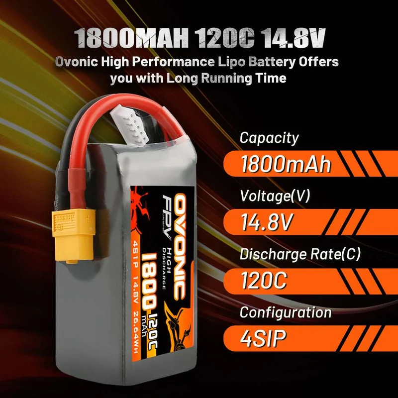 Ovonic 4S 1800mAh 120C 14,8V XT60 LiPo Akkupack