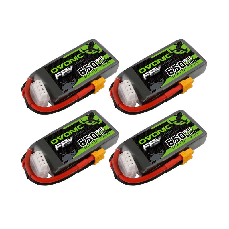 Ovonic 3S 650mah 80C 11.1V XT30 Lipo Akkupack (4 St.)