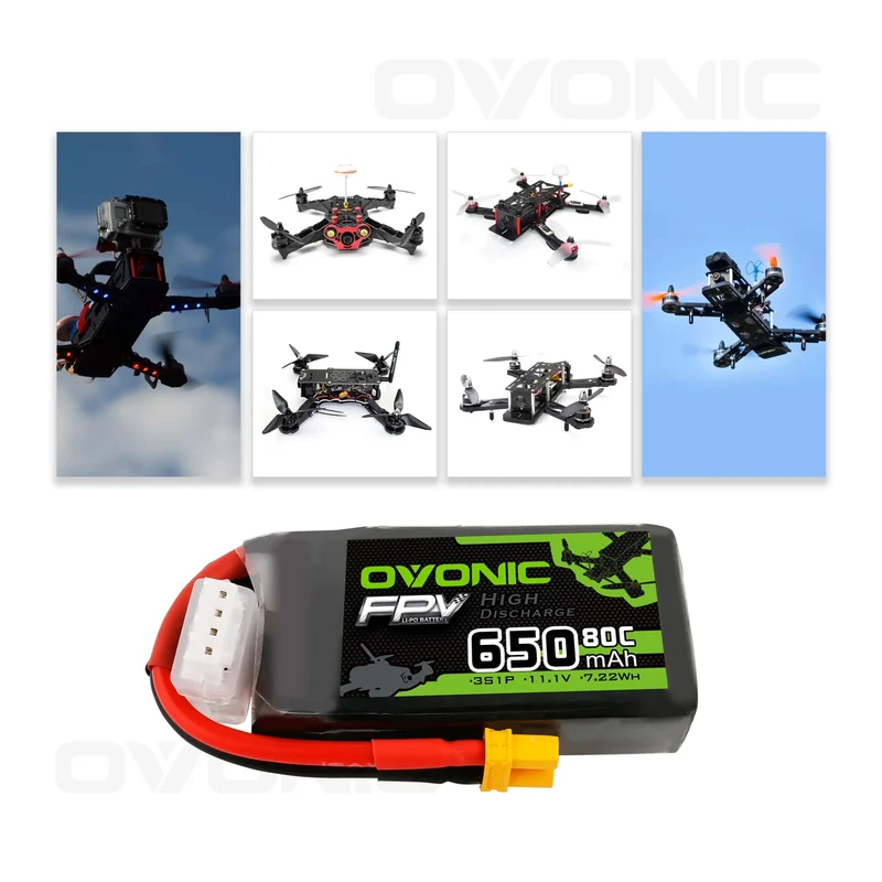 Ovonic 3S 650mah 80C 11.1V XT30 Lipo Akkupack (4 St.)