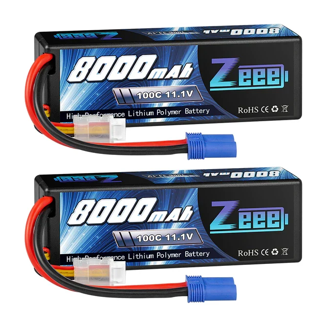 Zeee 3S 8000mAh 11,1V 100C Hardcase EC5 Lipo Akku (2 Stück)