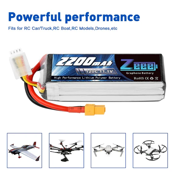 Zeee 3S 2200mAh 11.1V 120C XT60 (2 Stück)